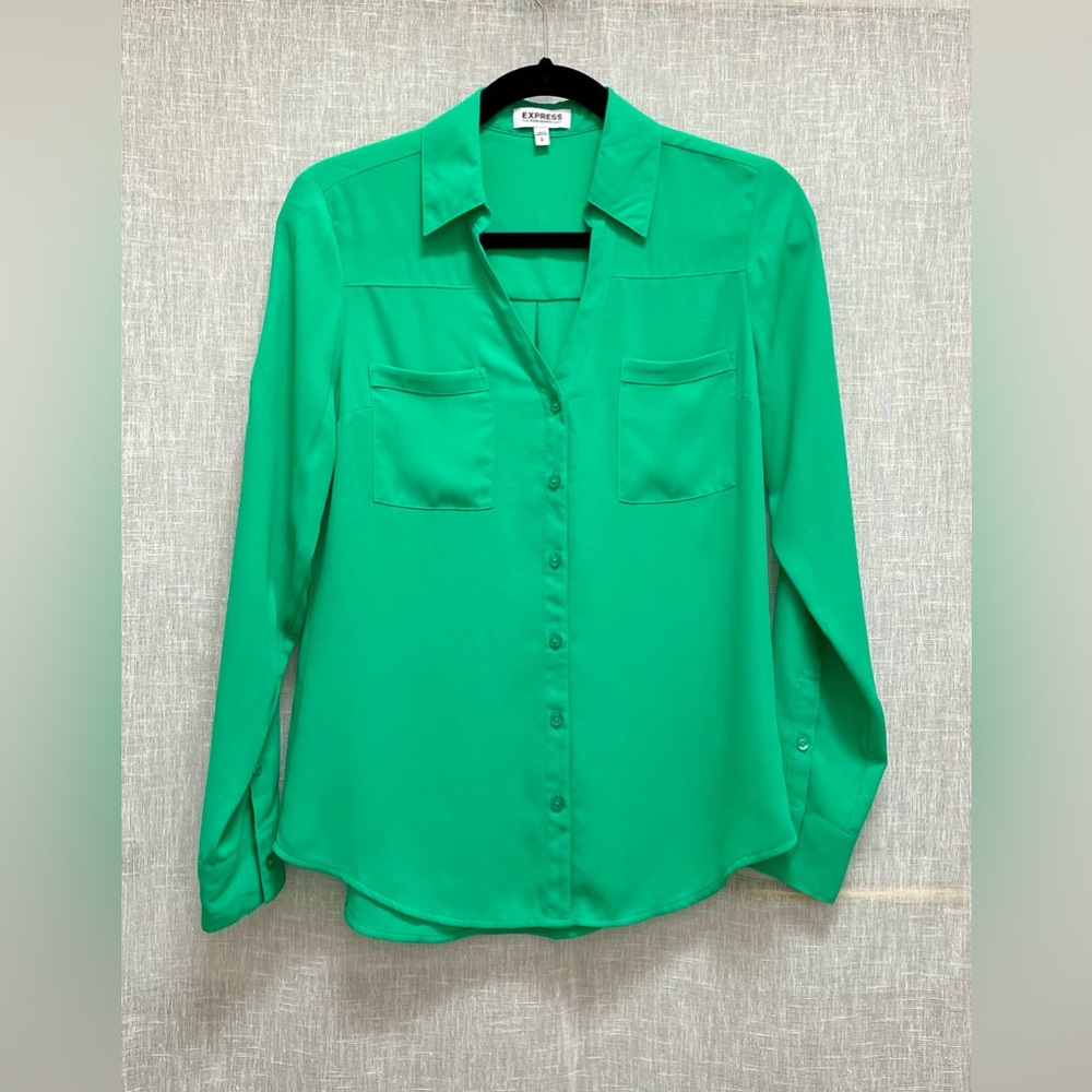 EXPRESS Original Fit Convertible Sleeve Portofino Shirt Size S